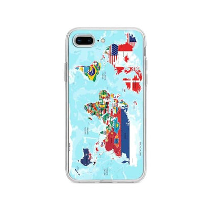 Coque Pour iPhone 8 Plus Carte du Monde - Coque Wiqeo 10€-15€, Estelle Adam, Illustration, iPhone 8 Plus Wiqeo, Déstockeur de Coques Pour iPhone