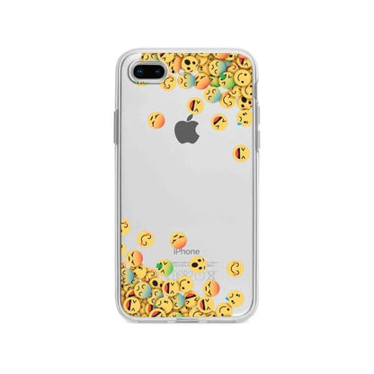 Coque Pour iPhone 8 Plus Emojis Tombants - Coque Wiqeo 10€-15€, Estelle Adam, iPhone 8 Plus, Motif Wiqeo, Déstockeur de Coques Pour iPhone