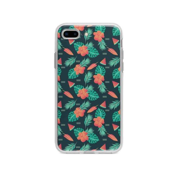 Coque Pour iPhone 8 Plus Été Floral - Coque Wiqeo 10€-15€, Estelle Adam, Feuilles, Fleur, iPhone 8 Plus, Motif Wiqeo, Déstockeur de Coques Pour iPhone