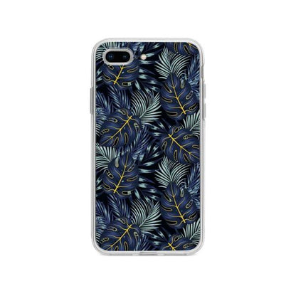 Coque Pour iPhone 8 Plus Feuilles Bleuâtres - Coque Wiqeo 10€-15€, Estelle Adam, Feuilles, iPhone 8 Plus, Motif Wiqeo, Déstockeur de Coques Pour iPhone