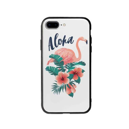 Coque Pour iPhone 8 Plus Flamant Rose Tropical - Coque Wiqeo 10€-15€, Estelle Adam, Feuilles, iPhone 8 Plus, Motif Wiqeo, Déstockeur de Coques Pour iPhone