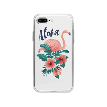 Coque Pour iPhone 8 Plus Flamant Rose Tropical - Coque Wiqeo 10€-15€, Estelle Adam, Feuilles, iPhone 8 Plus, Motif Wiqeo, Déstockeur de Coques Pour iPhone