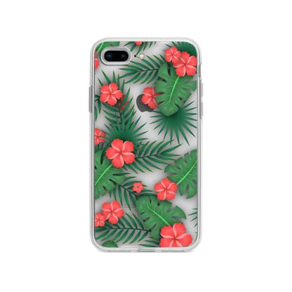 Coque Pour iPhone 8 Plus Flore Exotique - Coque Wiqeo 10€-15€, Estelle Adam, Feuilles, Fleur, iPhone 8 Plus, Motif Wiqeo, Déstockeur de Coques Pour iPhone