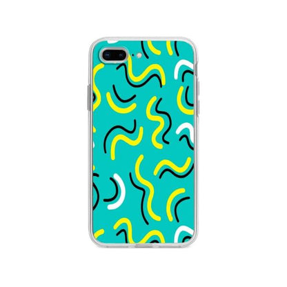 Coque Pour iPhone 8 Plus Griffonnages Turquois - Coque Wiqeo 10€-15€, Estelle Adam, iPhone 8 Plus, Motif Wiqeo, Déstockeur de Coques Pour iPhone