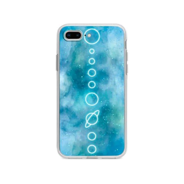 Coque Pour iPhone 8 Plus Système Solaire Néon - Coque Wiqeo 10€-15€, Estelle Adam, Illustration, iPhone 8 Plus, Motif Wiqeo, Déstockeur de Coques Pour iPhone