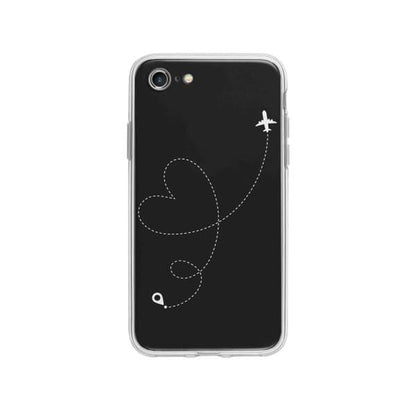 Coque Pour iPhone SE (2020) Avion Cœur - Coque Wiqeo 10€-15€, Estelle Adam, Illustration, iPhone SE 2020 Wiqeo, Déstockeur de Coques Pour iPhone