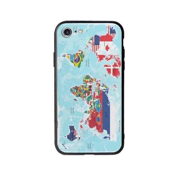 Coque Pour iPhone SE (2020) Carte du Monde - Coque Wiqeo 10€-15€, Estelle Adam, Illustration, iPhone SE 2020 Wiqeo, Déstockeur de Coques Pour iPhone