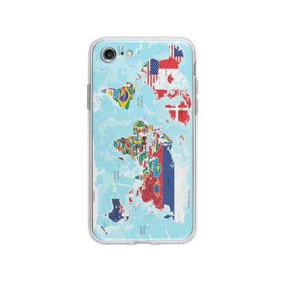 Coque Pour iPhone SE (2020) Carte du Monde - Coque Wiqeo 10€-15€, Estelle Adam, Illustration, iPhone SE 2020 Wiqeo, Déstockeur de Coques Pour iPhone