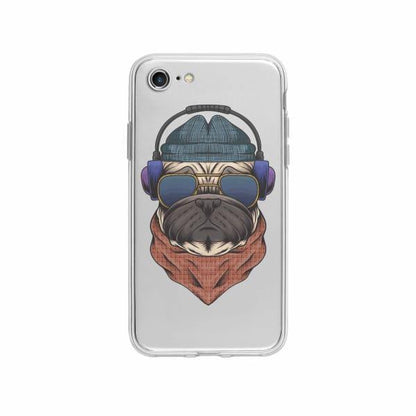 Coque Pour iPhone SE (2020) Chien Écouteurs - Coque Wiqeo 10€-15€, Animaux, Estelle Adam, Illustration, iPhone SE 2020 Wiqeo, Déstockeur de Coques Pour iPhone