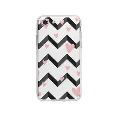 Coque Pour iPhone SE (2020) Cœurs Motif Noir et Blanc - Coque Wiqeo 10€-15€, Cœurs, Estelle Adam, iPhone SE 2020, Motif Wiqeo, Déstockeur de Coques Pour iPhone