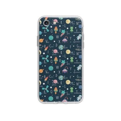 Coque Pour iPhone SE (2020) Espace Alphabet - Coque Wiqeo 10€-15€, Estelle Adam, Illustration, iPhone SE 2020, Motif Wiqeo, Déstockeur de Coques Pour iPhone