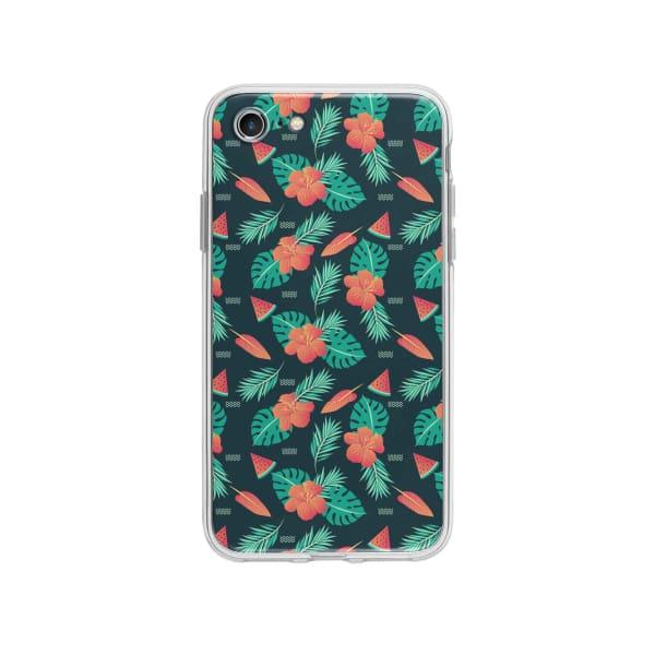 Coque Pour iPhone SE (2020) Été Floral - Coque Wiqeo 10€-15€, Estelle Adam, Feuilles, Fleur, iPhone SE 2020, Motif Wiqeo, Déstockeur de Coques Pour iPhone