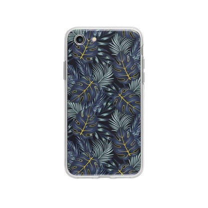 Coque Pour iPhone SE (2020) Feuilles Bleuâtres - Coque Wiqeo 10€-15€, Estelle Adam, Feuilles, iPhone SE 2020, Motif Wiqeo, Déstockeur de Coques Pour iPhone