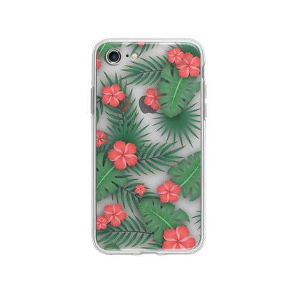 Coque Pour iPhone SE (2020) Flore Exotique - Coque Wiqeo 10€-15€, Estelle Adam, Feuilles, Fleur, iPhone SE 2020, Motif Wiqeo, Déstockeur de Coques Pour iPhone