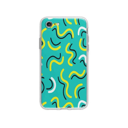 Coque Pour iPhone SE (2020) Griffonnages Turquois - Coque Wiqeo 10€-15€, Estelle Adam, iPhone SE 2020, Motif Wiqeo, Déstockeur de Coques Pour iPhone