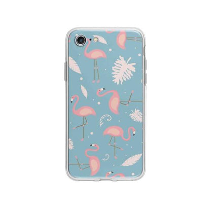 Coque Pour iPhone SE (2020) Motif Flamant Rose - Coque Wiqeo 10€-15€, Estelle Adam, Feuilles, iPhone SE 2020, Motif Wiqeo, Déstockeur de Coques Pour iPhone