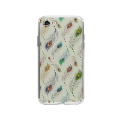 Coque Pour iPhone SE (2020) Plumes de Paon - Coque Wiqeo 10€-15€, Estelle Adam, Illustration, iPhone SE 2020, Motif Wiqeo, Déstockeur de Coques Pour iPhone