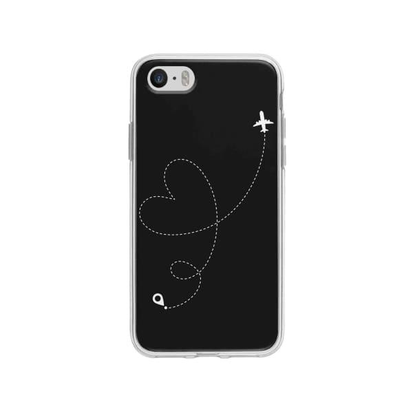 Coque Pour iPhone SE Avion Cœur - Coque Wiqeo 5€-10€, Estelle Adam, Illustration, iPhone SE Wiqeo, Déstockeur de Coques Pour iPhone