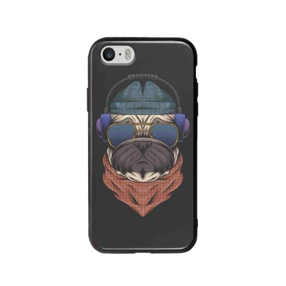 Coque Pour iPhone SE Chien Écouteurs - Coque Wiqeo 5€-10€, Animaux, Estelle Adam, Illustration, iPhone SE Wiqeo, Déstockeur de Coques Pour iPhone