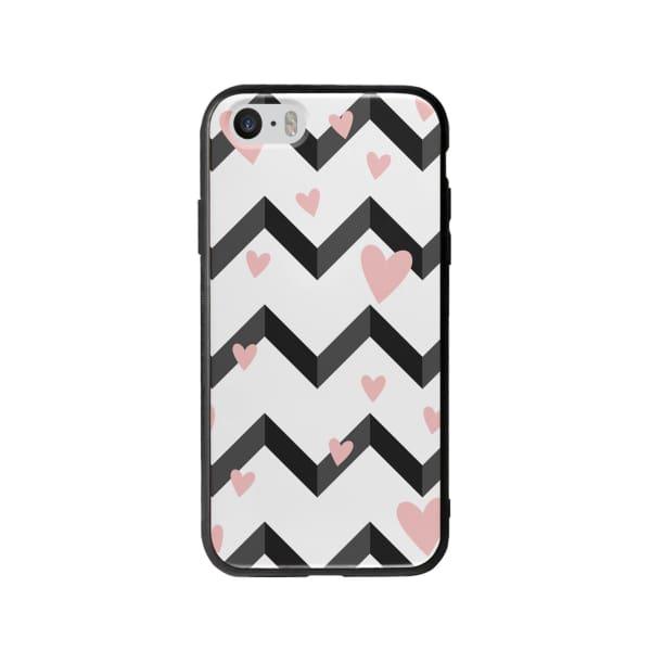 Coque Pour iPhone SE Cœurs Motif Noir et Blanc - Coque Wiqeo 5€-10€, Cœurs, Estelle Adam, iPhone SE, Motif Wiqeo, Déstockeur de Coques Pour iPhone