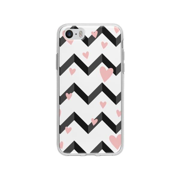 Coque Pour iPhone SE Cœurs Motif Noir et Blanc - Coque Wiqeo 5€-10€, Cœurs, Estelle Adam, iPhone SE, Motif Wiqeo, Déstockeur de Coques Pour iPhone