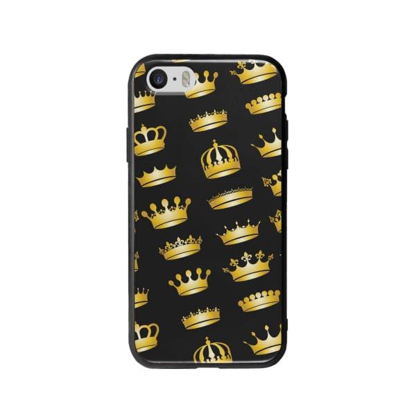 Coque Pour iPhone SE Couronnes Dorées - Coque Wiqeo 5€-10€, Estelle Adam, iPhone SE, Motif Wiqeo, Déstockeur de Coques Pour iPhone