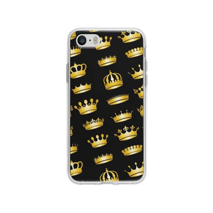 Coque Pour iPhone SE Couronnes Dorées - Coque Wiqeo 5€-10€, Estelle Adam, iPhone SE, Motif Wiqeo, Déstockeur de Coques Pour iPhone