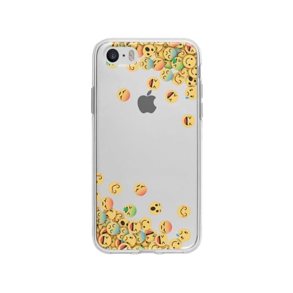 Coque Pour iPhone SE Emojis Tombants - Coque Wiqeo 5€-10€, Estelle Adam, iPhone SE, Motif Wiqeo, Déstockeur de Coques Pour iPhone