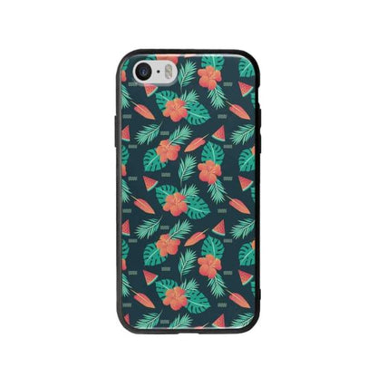 Coque Pour iPhone SE Été Floral - Coque Wiqeo 5€-10€, Estelle Adam, Feuilles, Fleur, iPhone SE, Motif Wiqeo, Déstockeur de Coques Pour iPhone