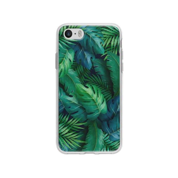 Coque Pour iPhone SE Feuillage Tropical - Coque Wiqeo 5€-10€, Estelle Adam, Feuilles, iPhone SE, Motif Wiqeo, Déstockeur de Coques Pour iPhone