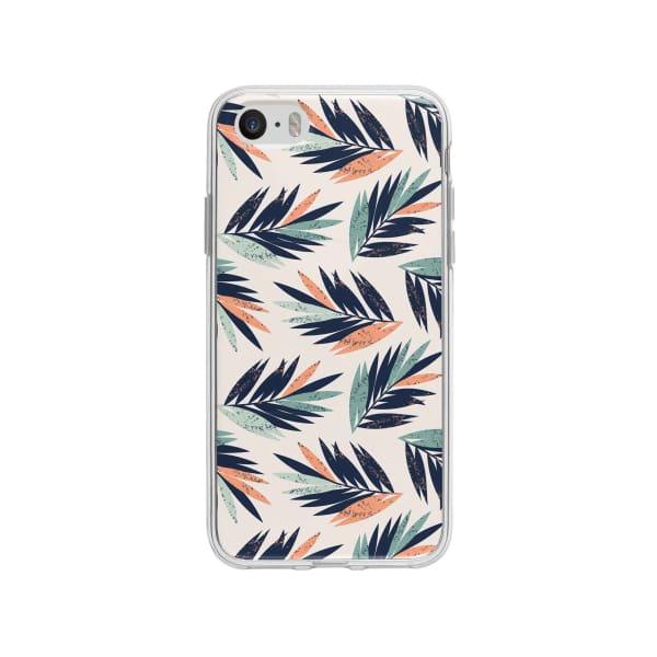 Coque Pour iPhone SE Feuilles Tropicales - Coque Wiqeo 5€-10€, Estelle Adam, Feuilles, iPhone SE, Motif Wiqeo, Déstockeur de Coques Pour iPhone