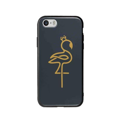 Coque Pour iPhone SE Flamant Rose Linéaire - Coque Wiqeo 5€-10€, Animaux, Estelle Adam, iPhone SE, Motif Wiqeo, Déstockeur de Coques Pour iPhone