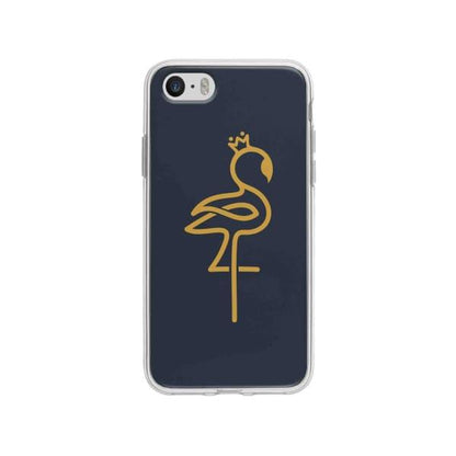 Coque Pour iPhone SE Flamant Rose Linéaire - Coque Wiqeo 5€-10€, Animaux, Estelle Adam, iPhone SE, Motif Wiqeo, Déstockeur de Coques Pour iPhone