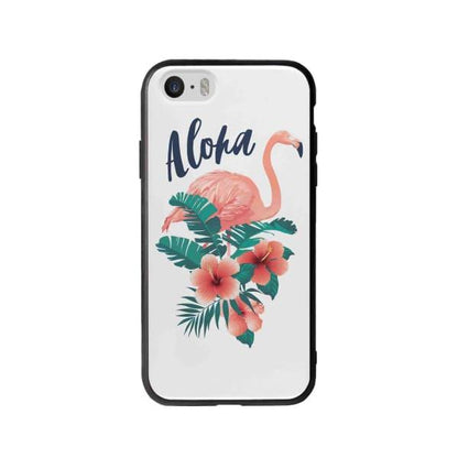 Coque Pour iPhone SE Flamant Rose Tropical - Coque Wiqeo 5€-10€, Estelle Adam, Feuilles, iPhone SE, Motif Wiqeo, Déstockeur de Coques Pour iPhone