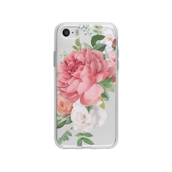 Coque Pour iPhone SE Fleurs - Transparent