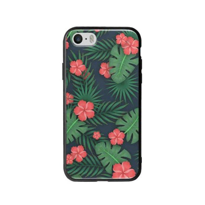 Coque Pour iPhone SE Flore Exotique - Coque Wiqeo 5€-10€, Estelle Adam, Feuilles, Fleur, iPhone SE, Motif Wiqeo, Déstockeur de Coques Pour iPhone