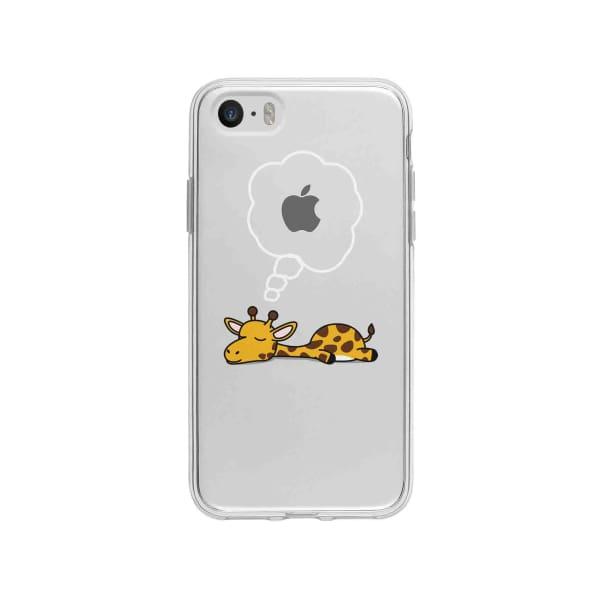 Coque Pour iPhone SE Girafe Endormie - Coque Wiqeo 5€-10€, Animaux, Estelle Adam, Illustration, iPhone SE Wiqeo, Déstockeur de Coques Pour iPhone