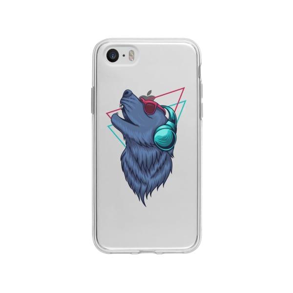 Coque Pour iPhone SE Loup Extatique - Coque Wiqeo 5€-10€, Estelle Adam, Illustration, iPhone SE, Motif Wiqeo, Déstockeur de Coques Pour iPhone