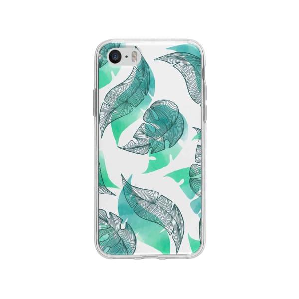 Coque Pour iPhone SE Motif Feuilles - Coque Wiqeo 5€-10€, Estelle Adam, Feuilles, iPhone SE, Motif Wiqeo, Déstockeur de Coques Pour iPhone