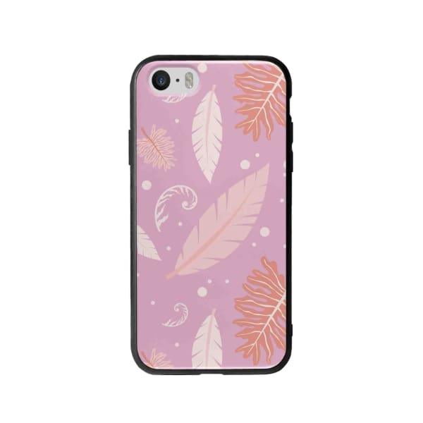 Coque Pour iPhone SE Nature Rose - Coque Wiqeo 5€-10€, Estelle Adam, Feuilles, iPhone SE, Motif Wiqeo, Déstockeur de Coques Pour iPhone