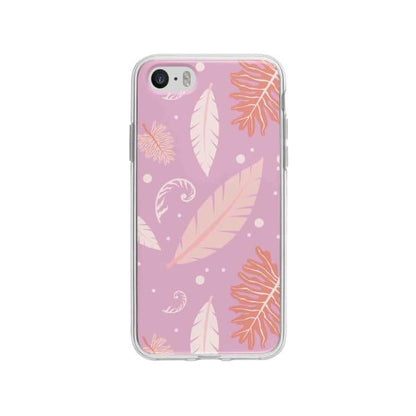 Coque Pour iPhone SE Nature Rose - Coque Wiqeo 5€-10€, Estelle Adam, Feuilles, iPhone SE, Motif Wiqeo, Déstockeur de Coques Pour iPhone