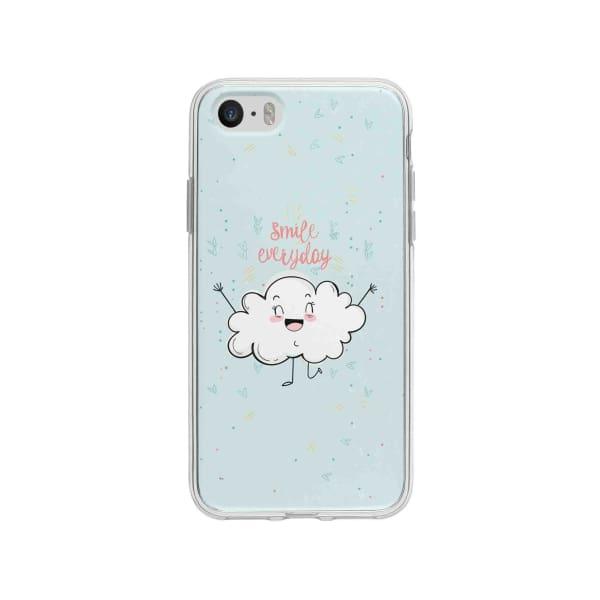 Coque Pour iPhone SE Nuage Souriant - Coque Wiqeo 5€-10€, Géraud Fournier, Illustration, iPhone SE, Mignon Wiqeo, Déstockeur de Coques Pour iPhone