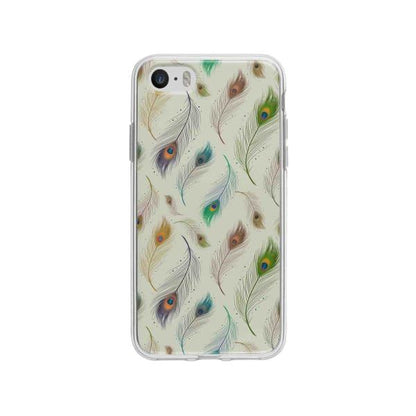 Coque Pour iPhone SE Plumes de Paon - Coque Wiqeo 5€-10€, Estelle Adam, Illustration, iPhone SE, Motif Wiqeo, Déstockeur de Coques Pour iPhone