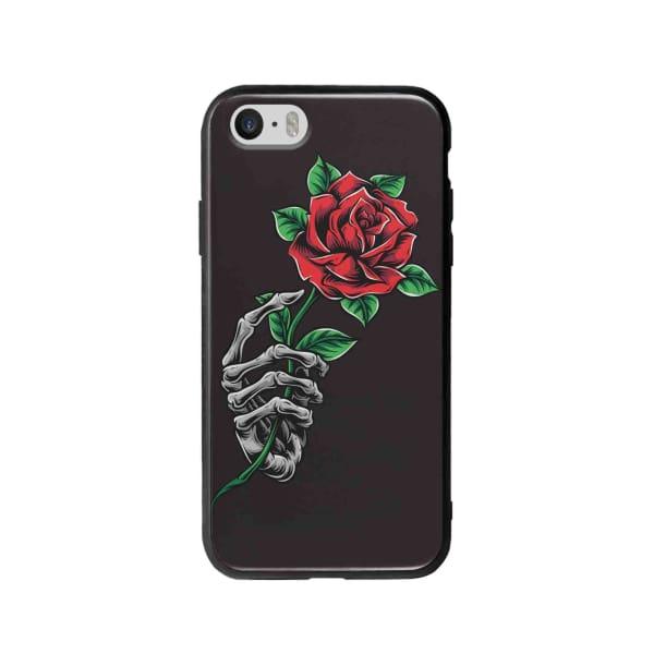 Coque Pour iPhone SE Rose Squelette - Coque Wiqeo 5€-10€, Albert Dupont, Fleur, iPhone SE, Squelette Wiqeo, Déstockeur de Coques Pour iPhone