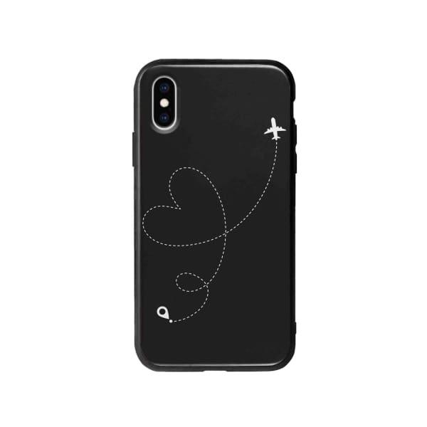 Coque Pour iPhone X Avion Cœur - Coque Wiqeo 10€-15€, Estelle Adam, Illustration, iPhone X Wiqeo, Déstockeur de Coques Pour iPhone