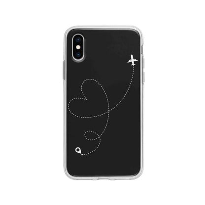 Coque Pour iPhone X Avion Cœur - Coque Wiqeo 10€-15€, Estelle Adam, Illustration, iPhone X Wiqeo, Déstockeur de Coques Pour iPhone