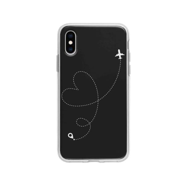 Coque Pour iPhone X Avion Cœur - Coque Wiqeo 10€-15€, Estelle Adam, Illustration, iPhone X Wiqeo, Déstockeur de Coques Pour iPhone