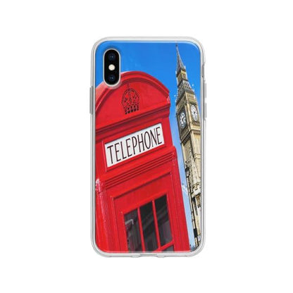 Coque Pour iPhone X Cabine Téléphonique - Coque Wiqeo 10€-15€, Estelle Adam, Illustration, iPhone X, U.K. Wiqeo, Déstockeur de Coques Pour iPhone