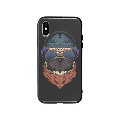 Coque Pour iPhone X Chien Écouteurs - Coque Wiqeo 10€-15€, Animaux, Estelle Adam, Illustration, iPhone X Wiqeo, Déstockeur de Coques Pour iPhone