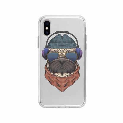 Coque Pour iPhone X Chien Écouteurs - Coque Wiqeo 10€-15€, Animaux, Estelle Adam, Illustration, iPhone X Wiqeo, Déstockeur de Coques Pour iPhone